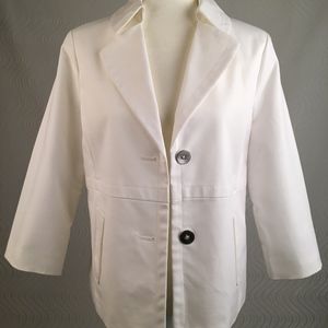 Rafaella white ¾ length sleeve blazer, Med